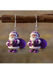 boucles d'oreilles en acrylique violet du Père Noël