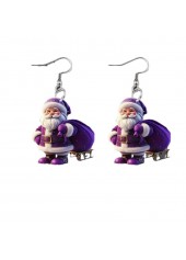 Purple jewelry,Christmas Santa Claus Purple Acrylic Earrings