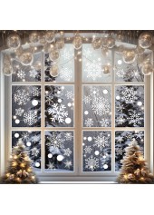 Weihnachtsaufkleber mit weißem Schneeflocken-Design