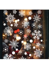 White accessories,Plain Color accessories,Christmas White Snowflake Design Glass Stickers