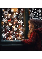 White accessories,Plain Color accessories,Christmas White Snowflake Design Glass Stickers