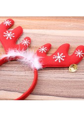 Red accessories,Christmas Reindeer Print Red Feather Headband