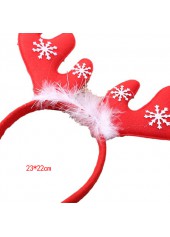 Red accessories,Christmas Reindeer Print Red Feather Headband