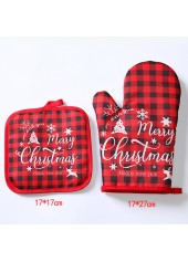 Red accessories,Christmas accessories,Red Christmas Insulation Glove Baking Glove