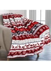 couverture rouge foncé avec détails en flanelle de Noël