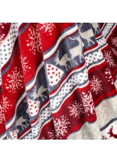 Deep Red accessories,Christmas accessories,Christmas Flannel Detail Deep Red Blanket