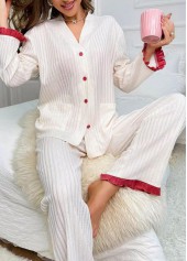 knallpinkes Lounge-Top und Hose mit V-Ausschnitt