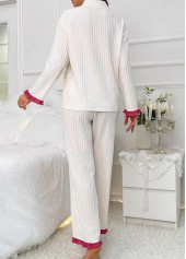 Hot Pink loungewear,Contrast Color loungewear,Hot Pink V Neck Lounge Top and Pants