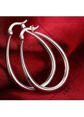 Golden jewelry,Oval Golden Color Metal Detail Earrings