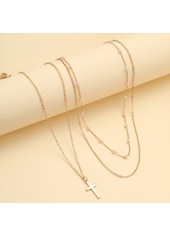 Golden jewelry,Gold Alloy Material Multi-layer Pearl Necklace