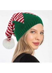 chapeau de Noël en acrylique rayé vert