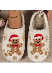 pantoufles fermées beiges de Noël