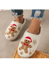 Beige shoes,Christmas shoes,Christmas Beige Falt Closed Toe Slippers