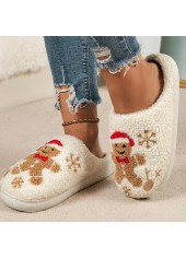 Beige shoes,Christmas shoes,Christmas Beige Falt Closed Toe Slippers