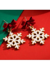 Weihnachtsohrringe mit Schneeflocken-Detail in Rot aus Legierung