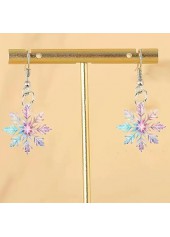 Multi Color jewelry,Christmas Snowflake Multi Color Acrylic Earrings