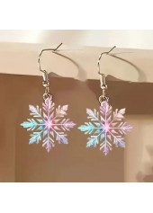 Multi Color jewelry,Christmas Snowflake Multi Color Acrylic Earrings