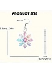 Multi Color jewelry,Christmas Snowflake Multi Color Acrylic Earrings
