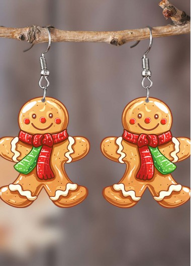 Ginger jewelry,Other jewelry,Christmas Gingerbread Man Ginger Acrylic Earrings