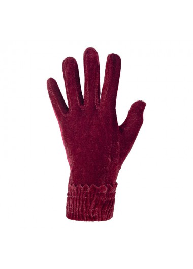Wine Red accessories,Plain Color accessories,Wine Red Warming Wrist Full Finger Gloves