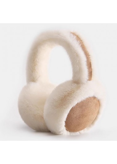 Dark Camel accessories,Contrast Color accessories,Plush Design Dark Camel Suede Earmuff