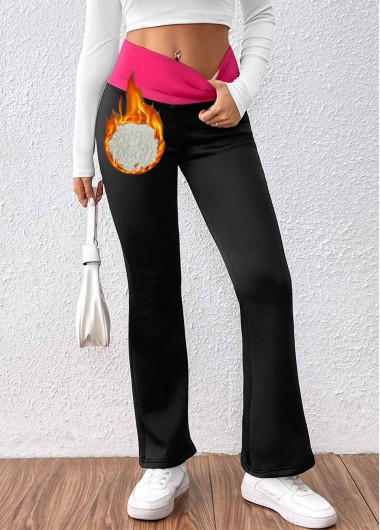 Black bottoms,Contrast Color bottoms,Black High Waisted Elastic Waist Ankle Length Leggings