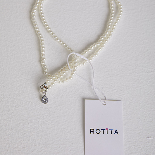 White jewelry,Geometric jewelry,White Pearl Detail Geometric Pattern Necklace