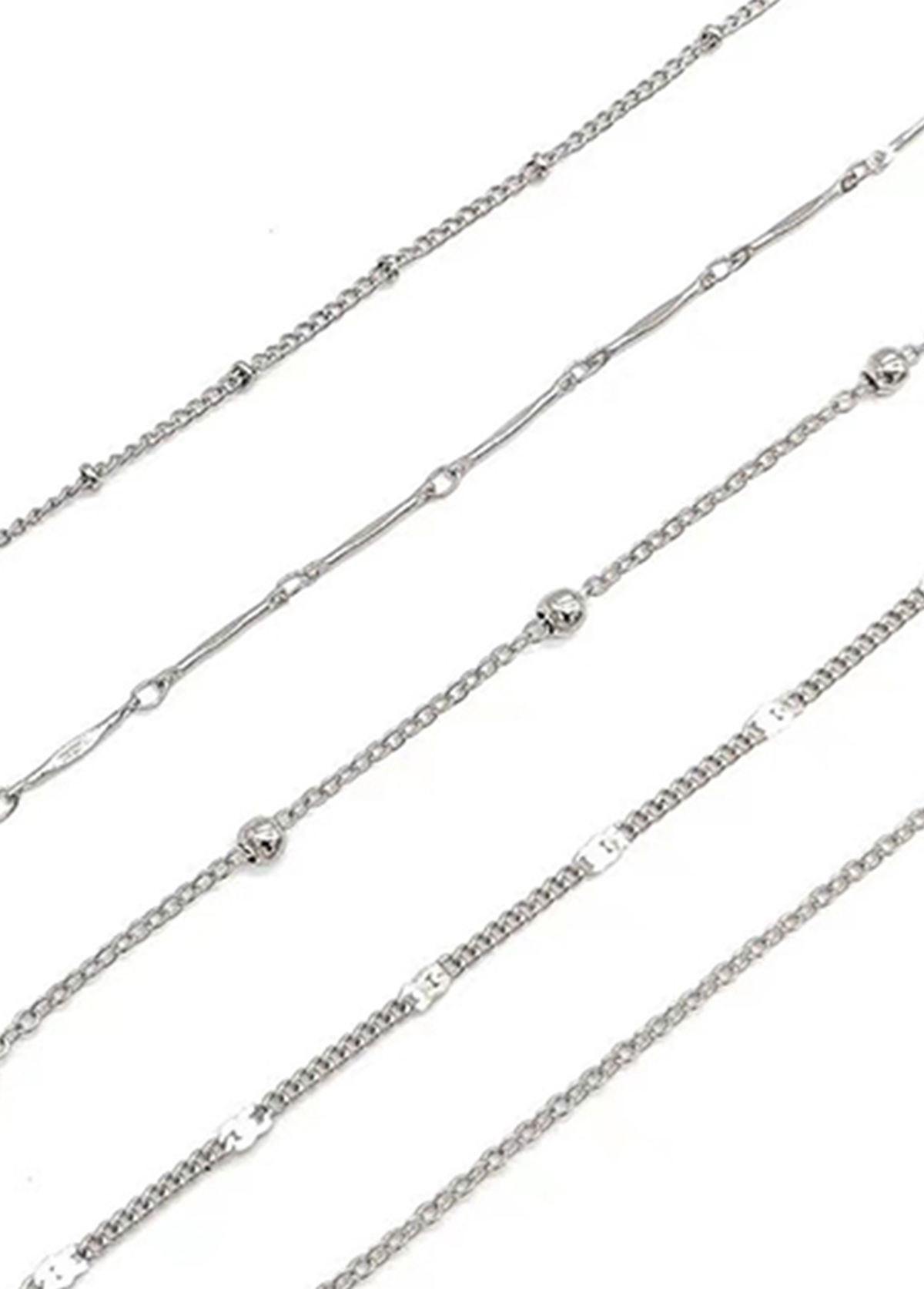 Silvery White jewelry,Silvery White Beaded Copper Anklets Set