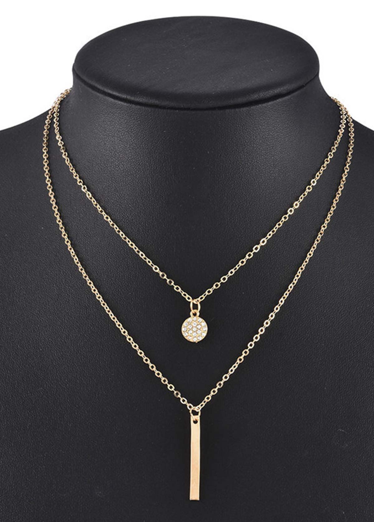Gold jewelry,Contrast Color jewelry,Rhinestone Square Gold Alloy Necklace Set