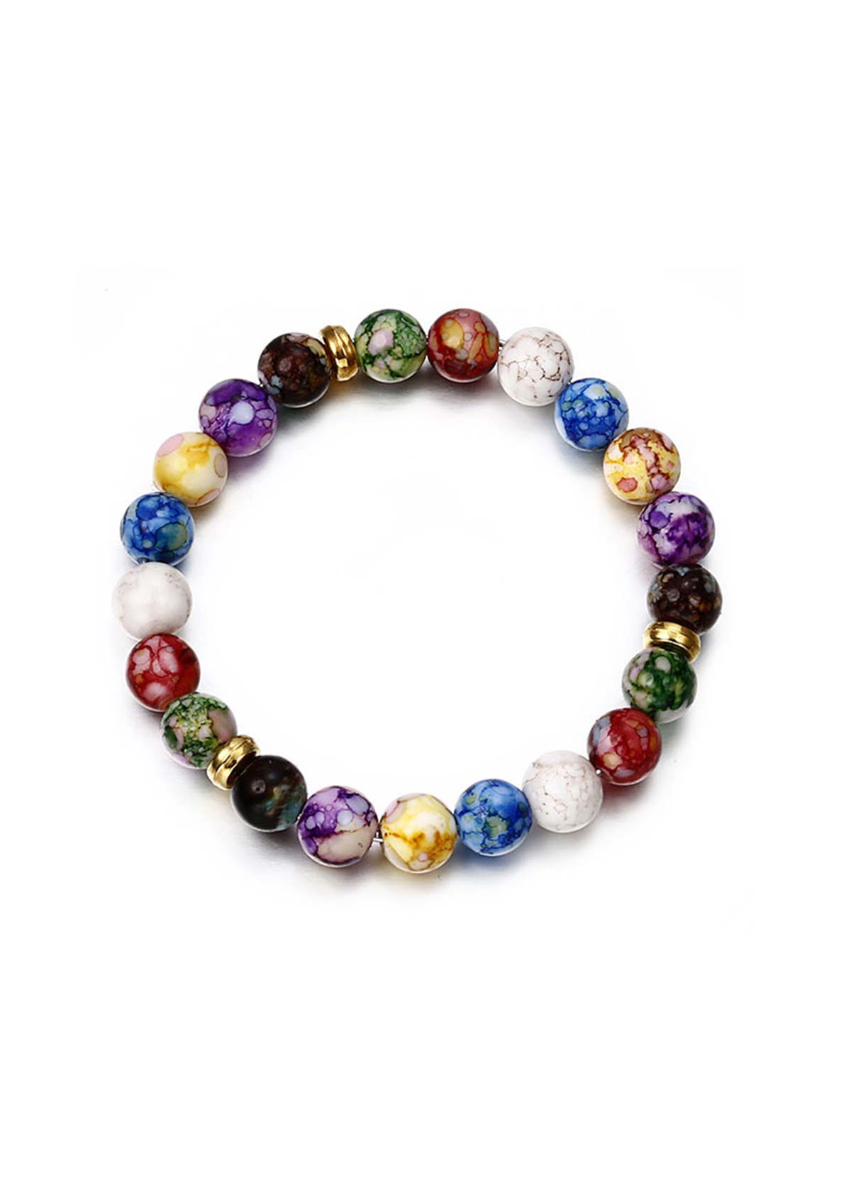 Multi Color jewelry,Other jewelry,Marble jewelry,Beaded Agate Multi Color Marble Bracelet