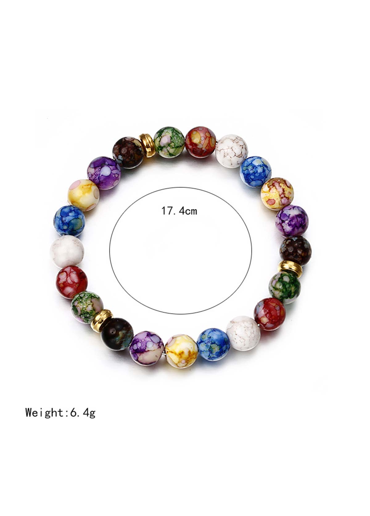 Multi Color jewelry,Other jewelry,Marble jewelry,Beaded Agate Multi Color Marble Bracelet