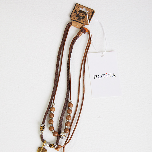Dark Coffee jewelry,Tribal jewelry,Dark Coffee Alloy Feather Beaded Necklace