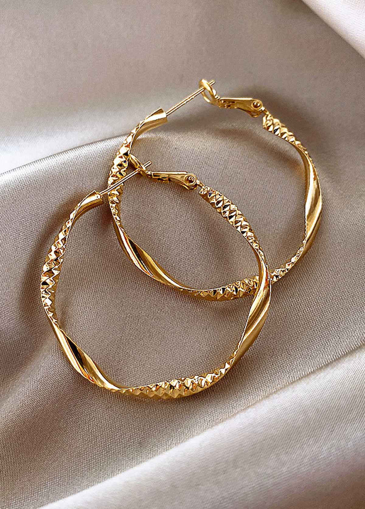 Golden jewelry,Other jewelry,Design Alloy Golden Round Shape Earrings
