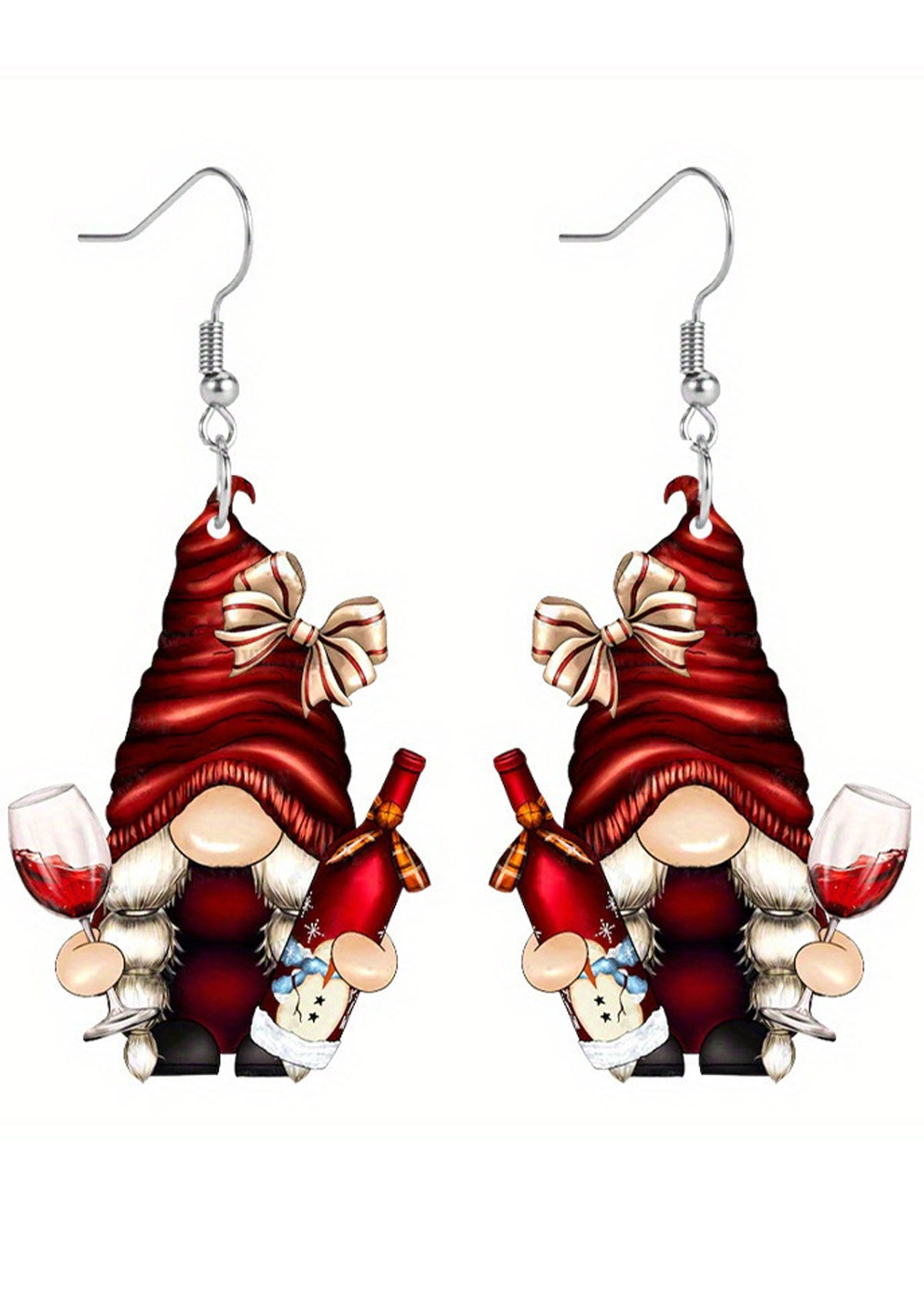 Red jewelry,Christmas jewelry,Christmas Santa Claus Acrylic Red Earrings