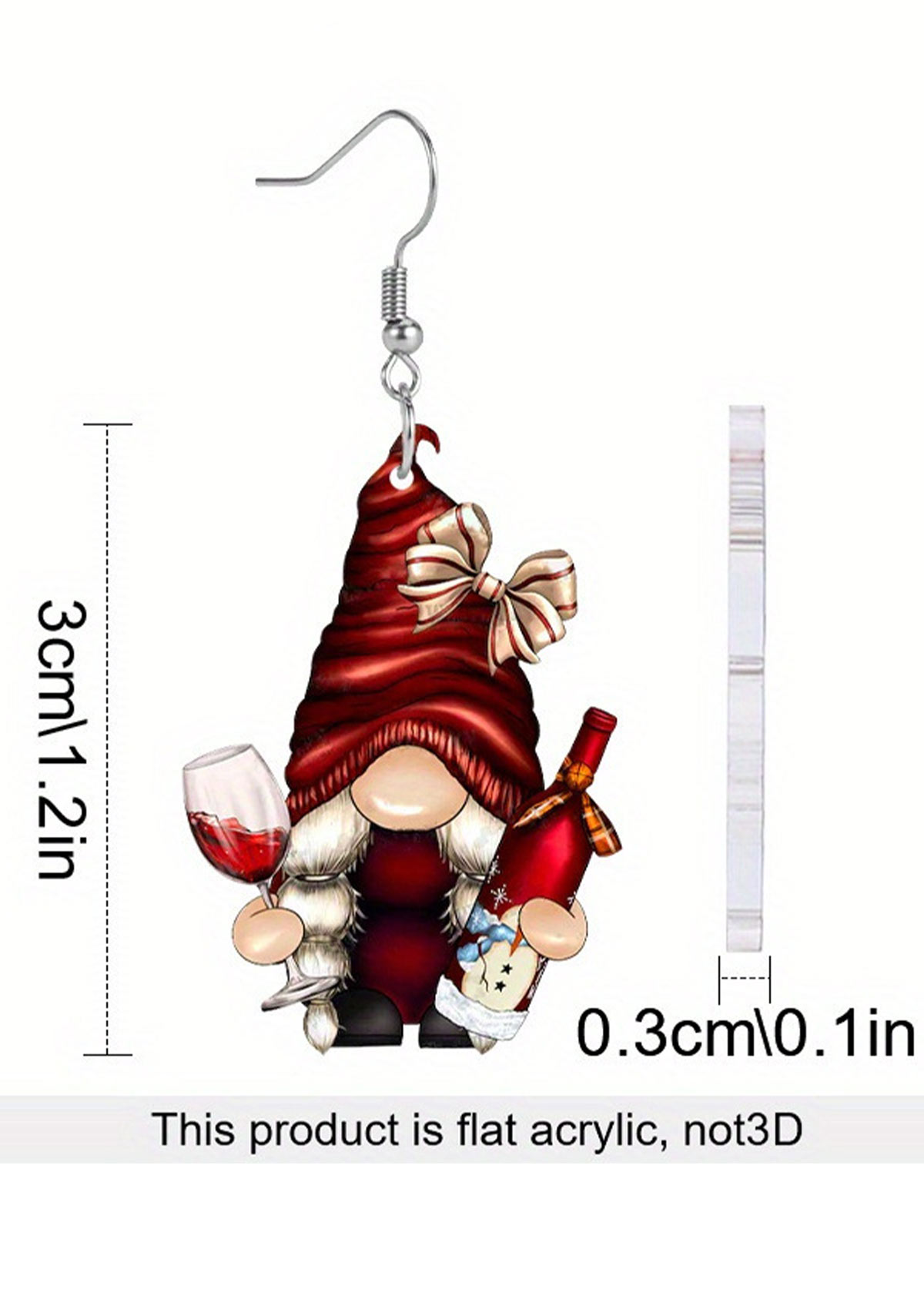 Red jewelry,Christmas jewelry,Christmas Santa Claus Acrylic Red Earrings