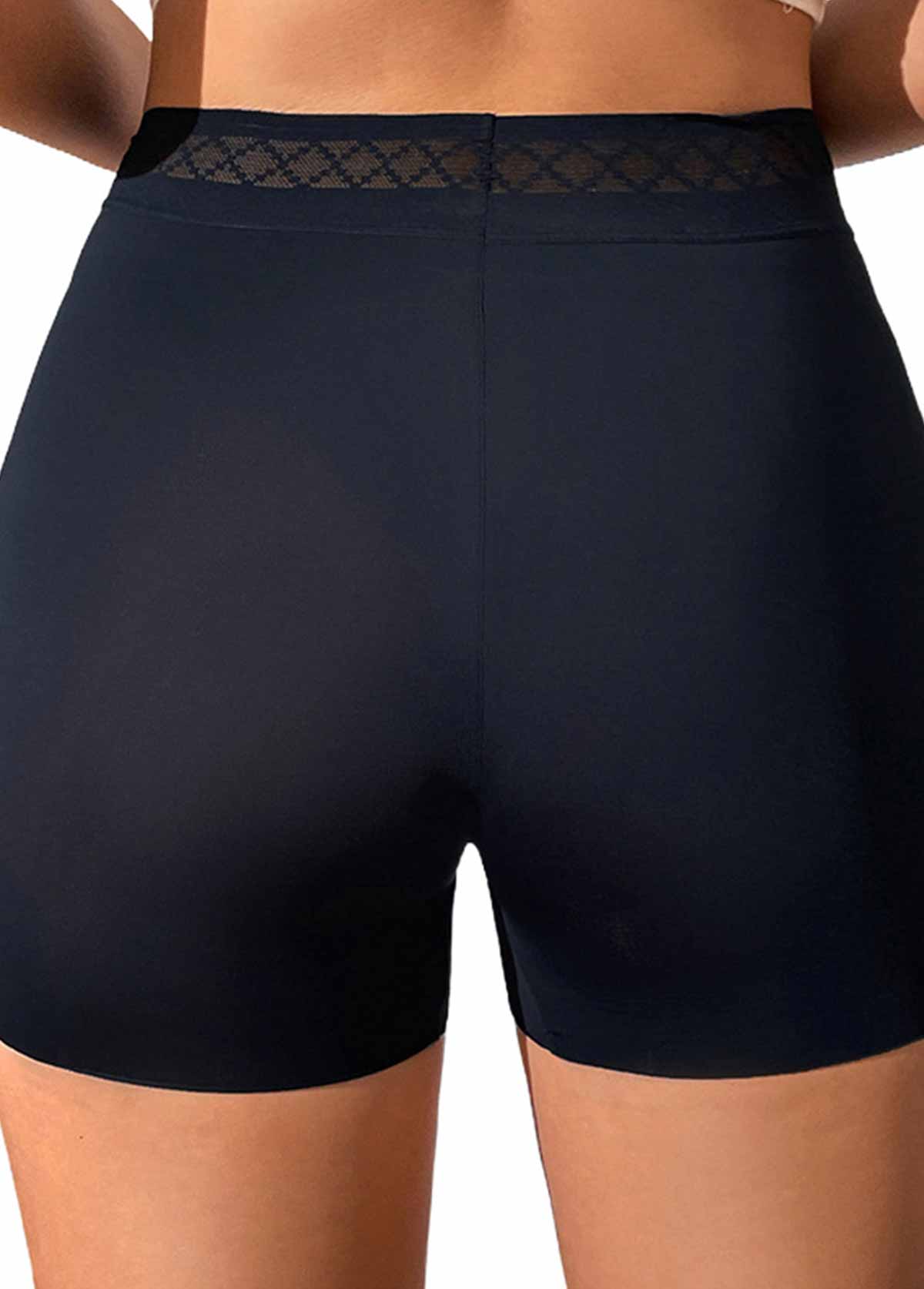 Black intimates,Plain Color intimates,Black High Waisted Elastic Slimming Panties
