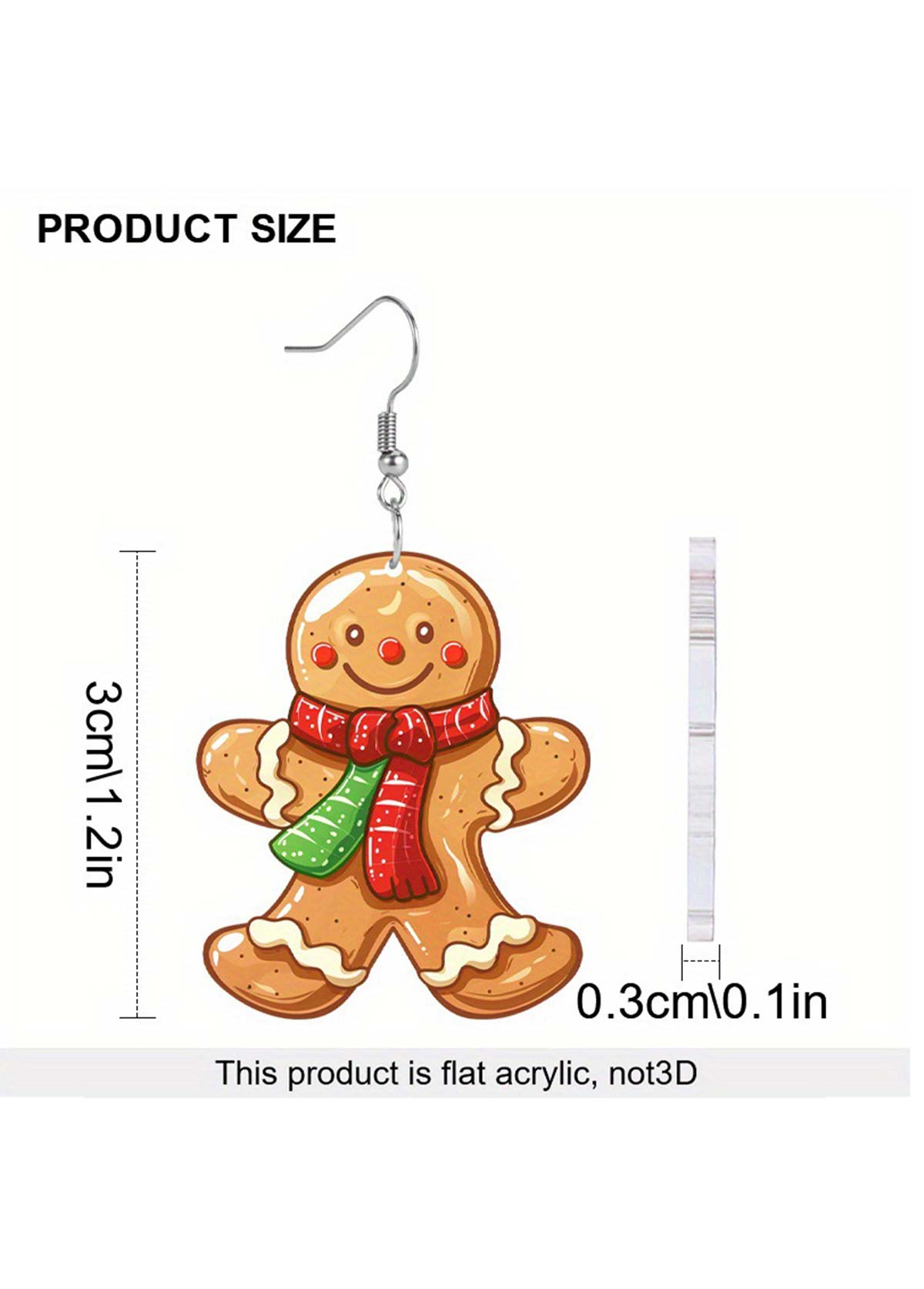 Ginger jewelry,Other jewelry,Christmas Gingerbread Man Ginger Acrylic Earrings
