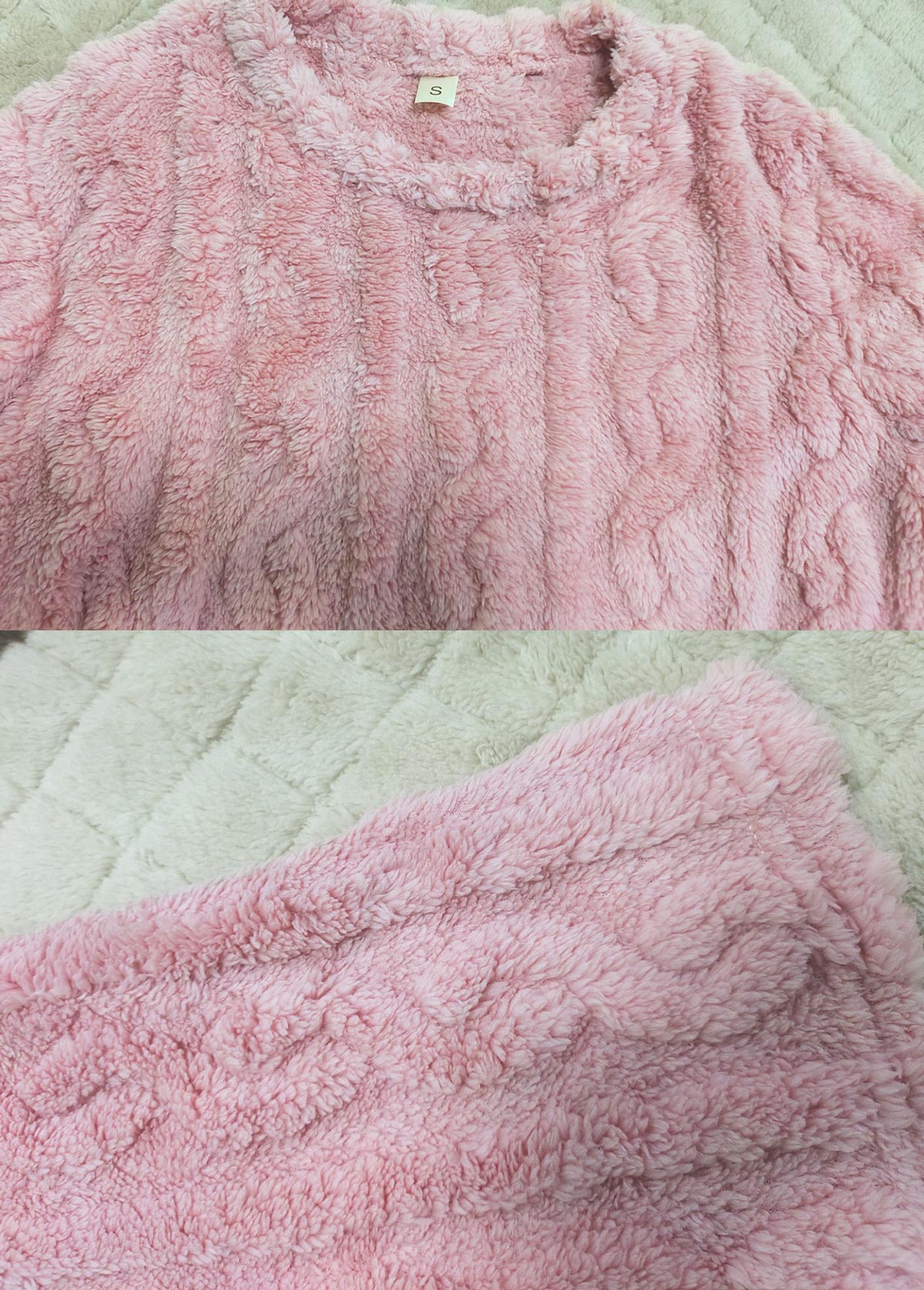 Light Pink loungewear,Contrast Color loungewear,Light Pink Round Neck Lounge Top and Pants