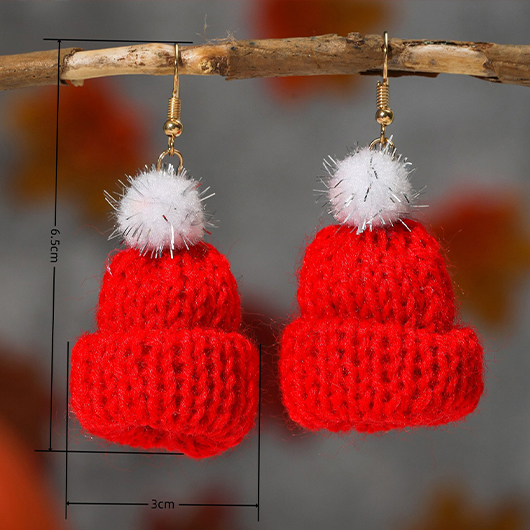 Christmas Santa Hat Red Detail Earrings