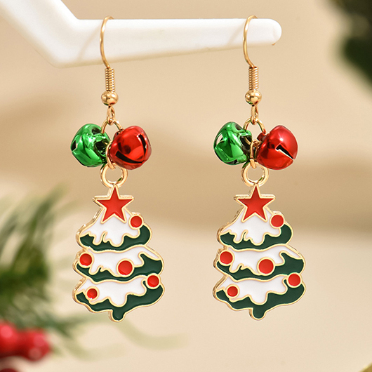 weihnachtliche Ohrringe aus mehrfarbigem Legierungsmaterial