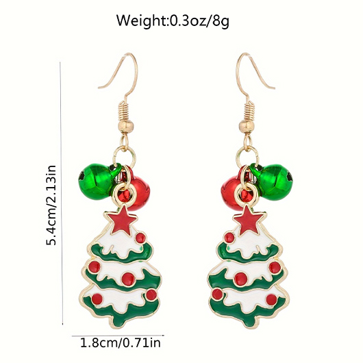 weihnachtliche Ohrringe aus mehrfarbigem Legierungsmaterial