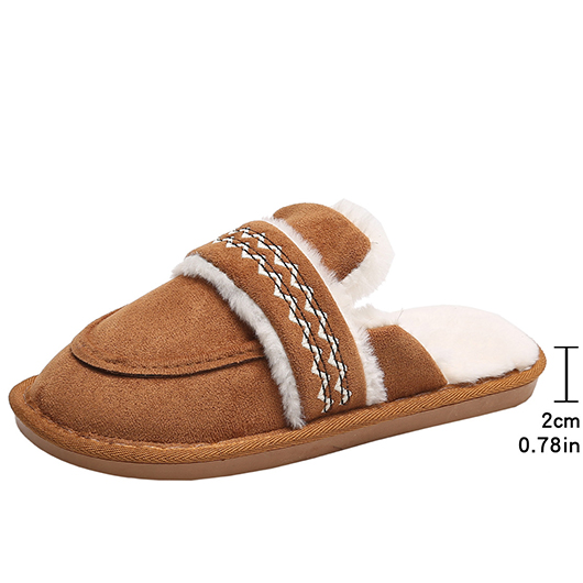 Dark Camel shoes,Geometric shoes,Geometric Print Dark Camel Falt Closed Toe Slippers