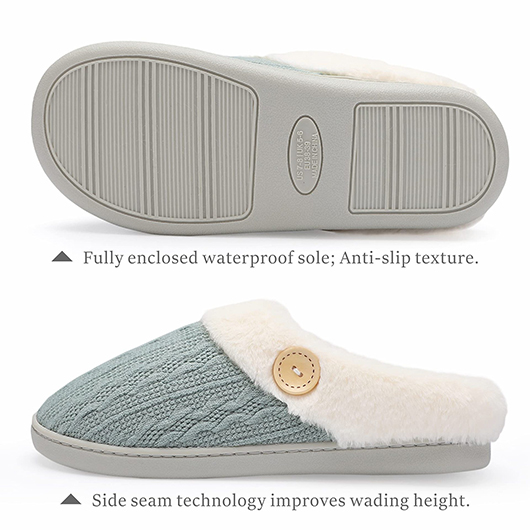 Turquoise shoes,Contrast Color shoes,Turquoise Tweed Falt Closed Toe Slippers