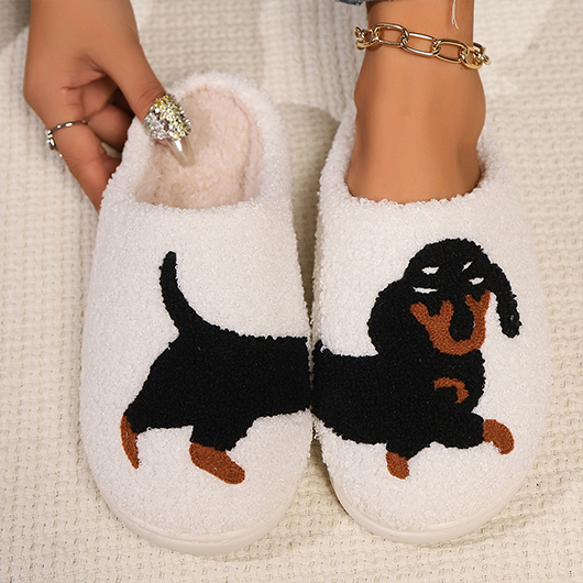 Beige shoes,Animal Print shoes,Animal Print Beige Falt Closed Toe Slippers