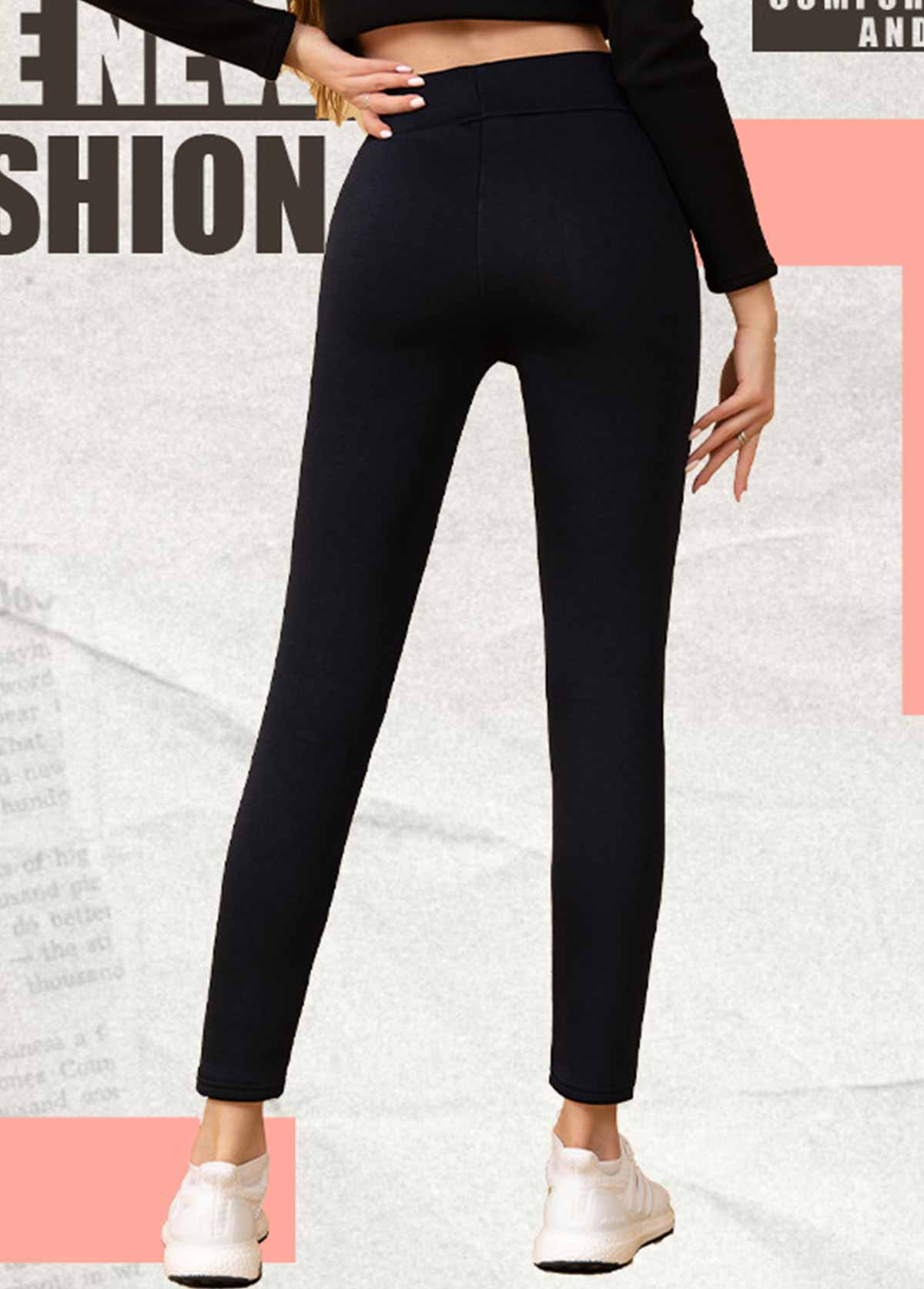 Black bottoms,Letter bottoms,Letter Print Black High Waisted Elastic Waist Leggings