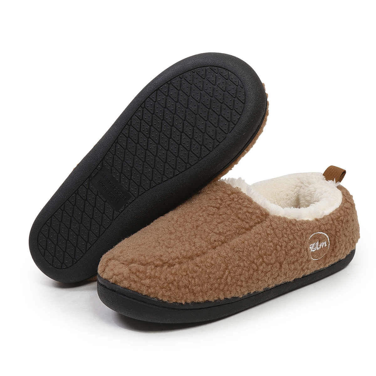 Dark Camel shoes,Contrast Color shoes,Dark Camel Falt Closed Toe Slippers