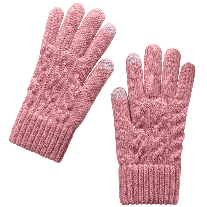Pink accessories,Plain Color accessories,Pink Warming Wrist Full Finger Gloves