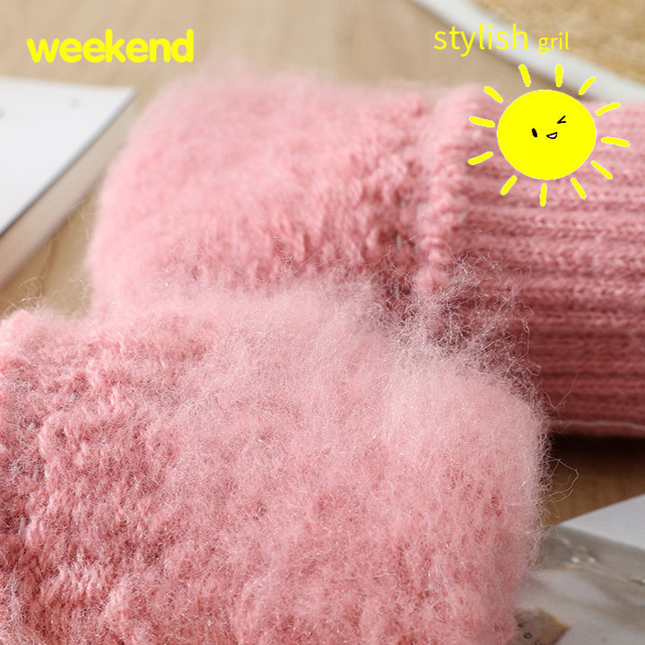 Pink accessories,Plain Color accessories,Pink Warming Wrist Full Finger Gloves