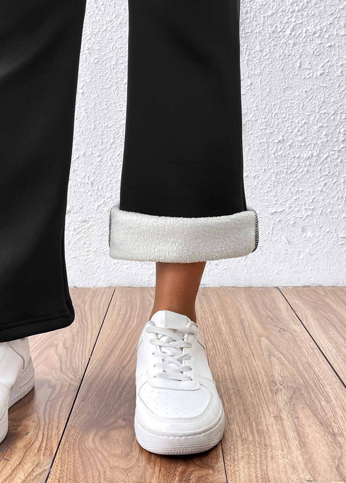 Black bottoms,Contrast Color bottoms,Black High Waisted Elastic Waist Ankle Length Leggings