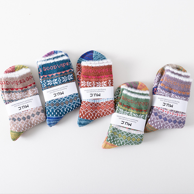 Multi Color accessories,Geometric accessories,Geometric Print Multi Color Mid Calf Socks